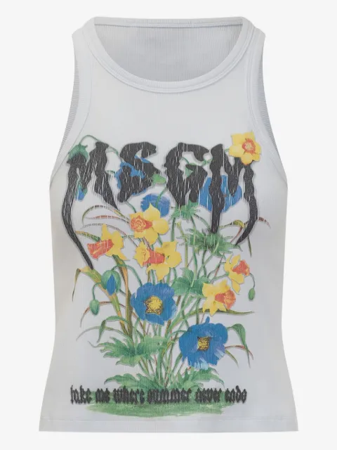 MSGM graphic-print top