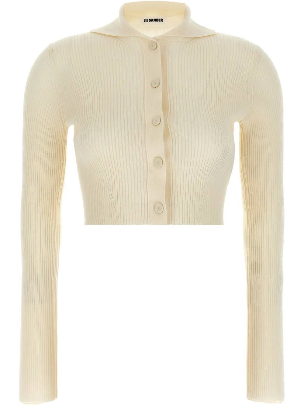 Jil Sander Ribgebreid vest Beige