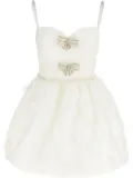 Self-Portrait bow-detail mini dress - White