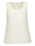 120% Lino linen keyhole cut-out top - White