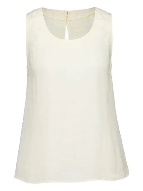 120% Lino linen keyhole cut-out top