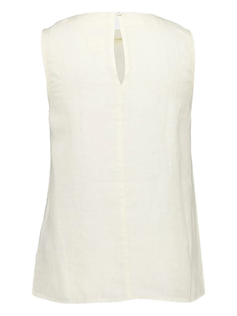 120% Lino linen keyhole cut-out top - Wit