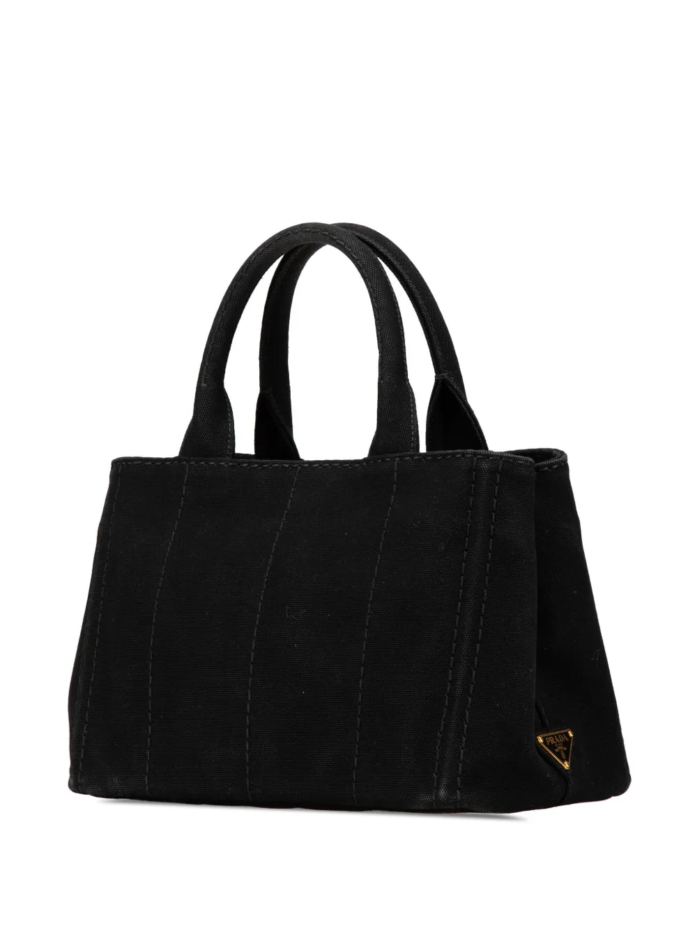 Prada Pre-Owned 2013-2024 kleine Canapa canvas boekentas met logo - Zwart