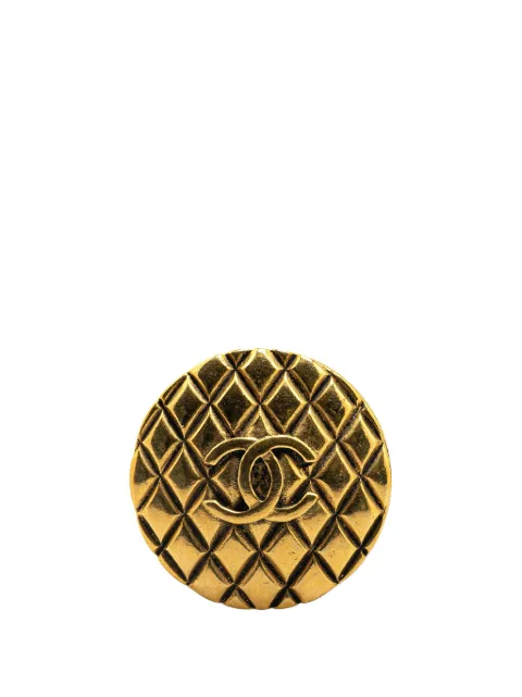 CHANEL Pre-Owned broche Gold Plated CC Quilted Brooch 1980-1990