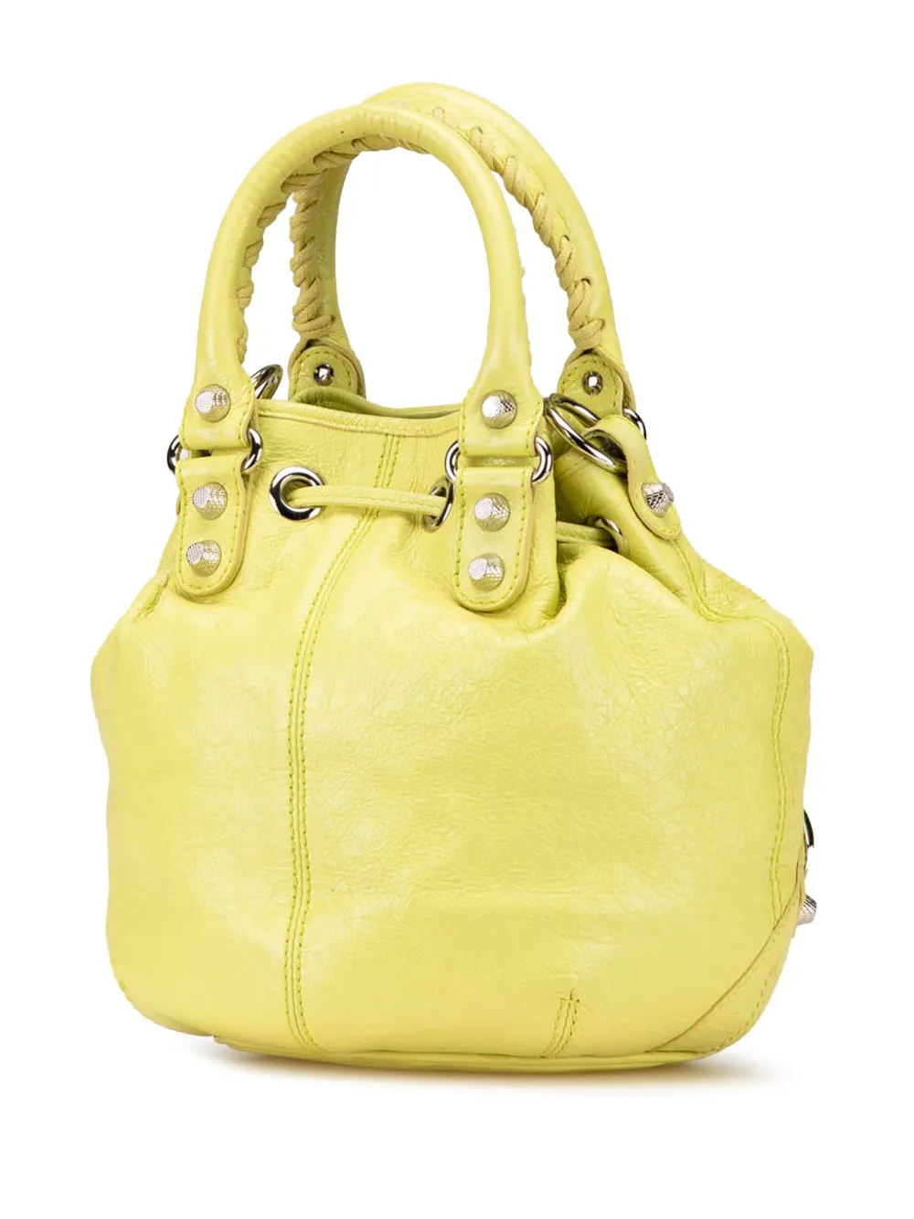 Balenciaga Pre-Owned 2010-2024 Motocross Giant 12 Pompon lamsleren boekentas - Geel