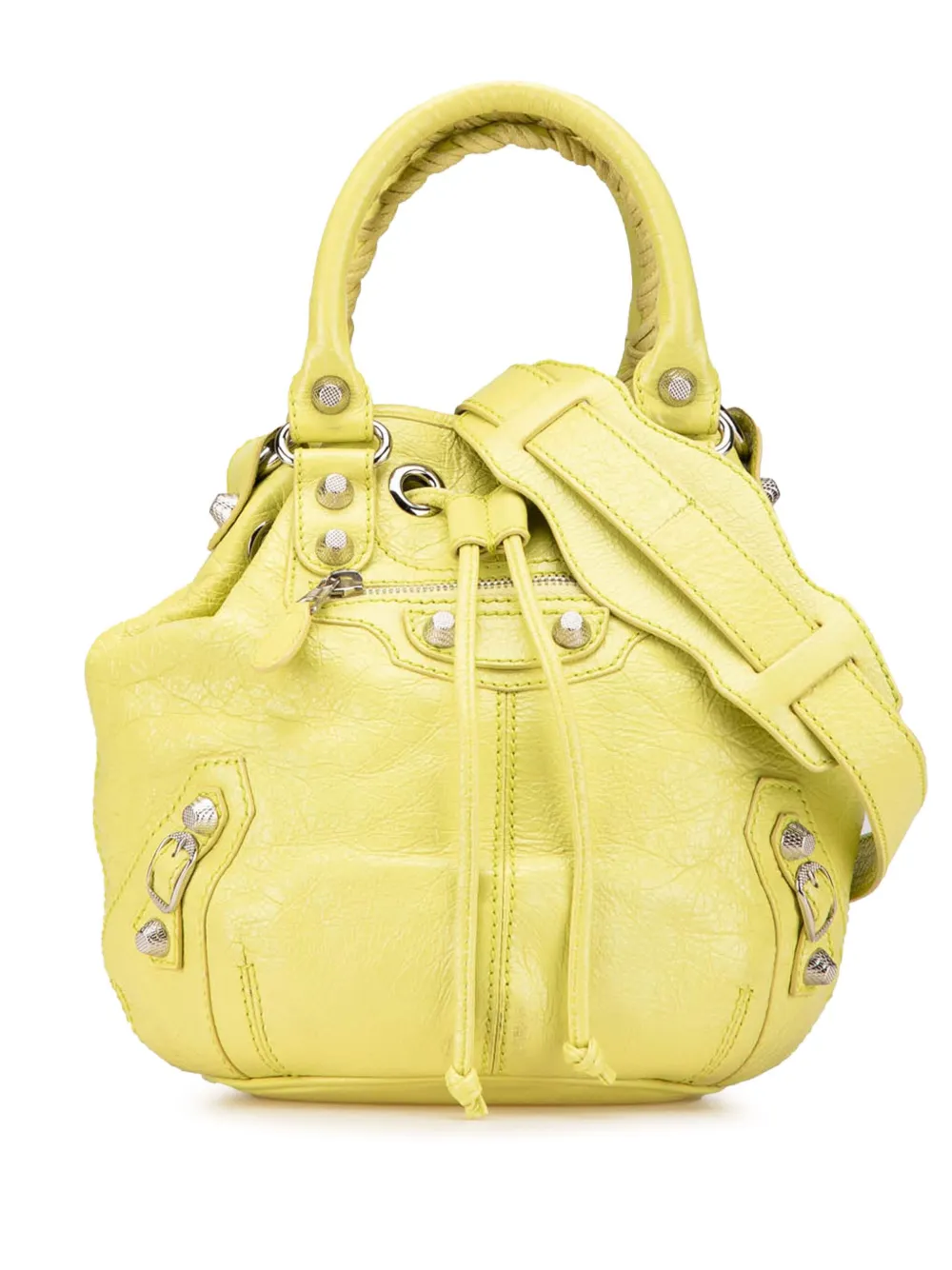 Balenciaga Pre-Owned 2010-2024 Lambskin Motocross Giant 12 Pompon Bag satchel - Giallo