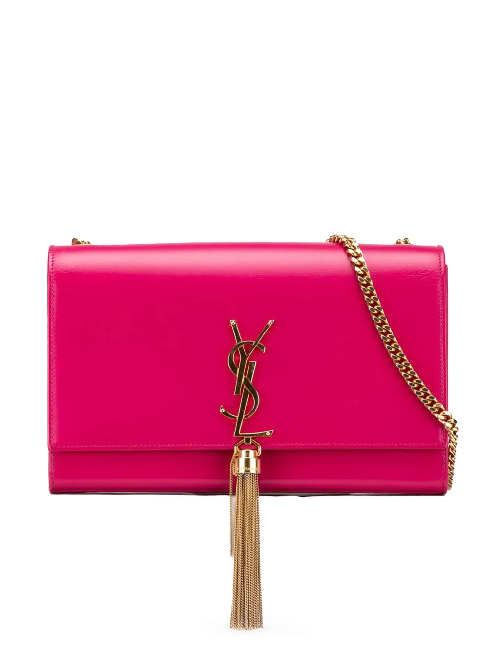 Saint Laurent Pre-Owned Borsa a tracolla Kate media in pelle di vitello liscia con monogramma e nappa 1990-2025 | rosa | Image 1
