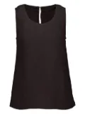 120% Lino keyhole cut-out sleeveless top - Black