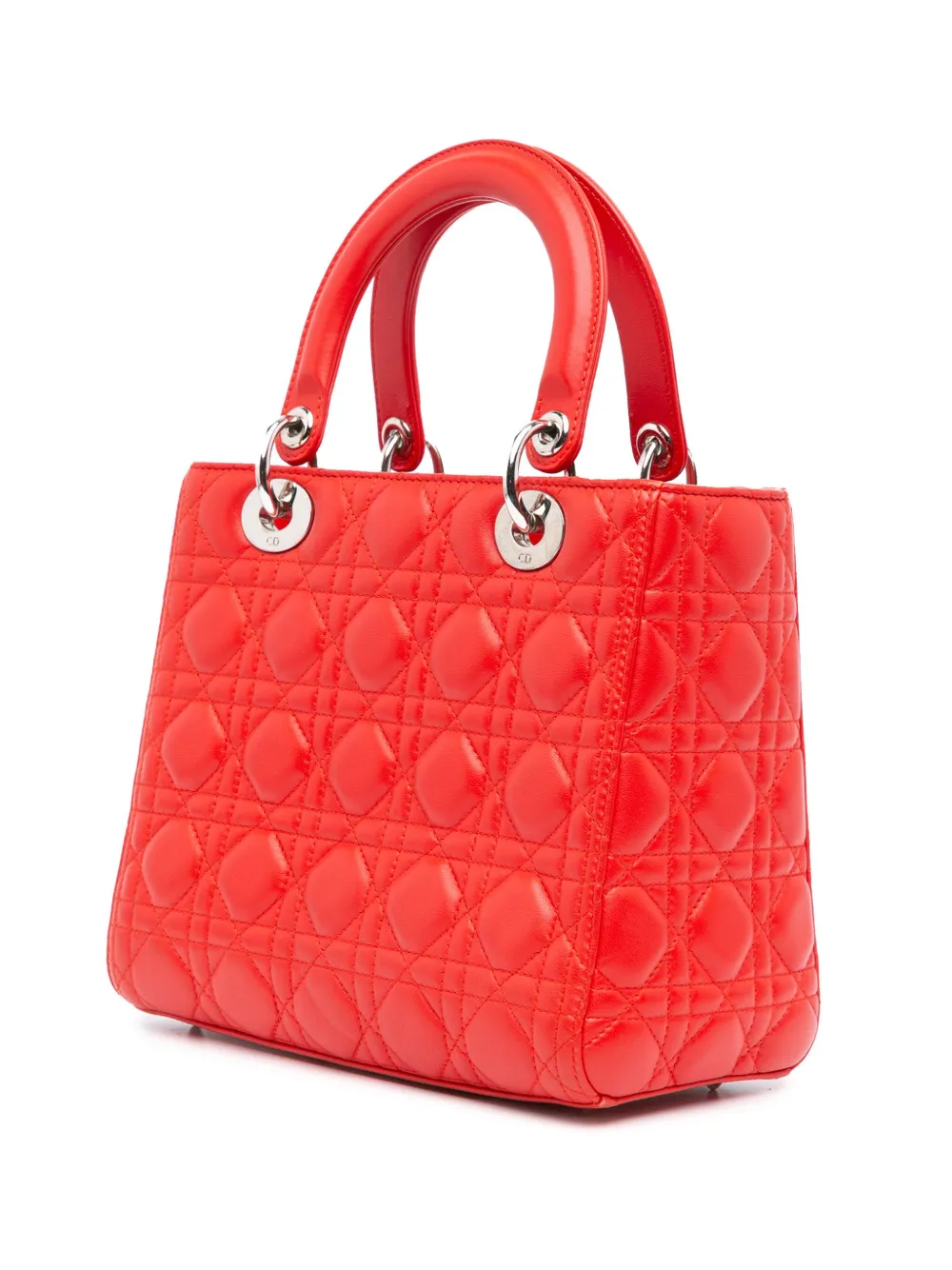 Christian Dior Pre-Owned 2014 medium Cannage Lady Dior boekentas van lamsleer - Rood