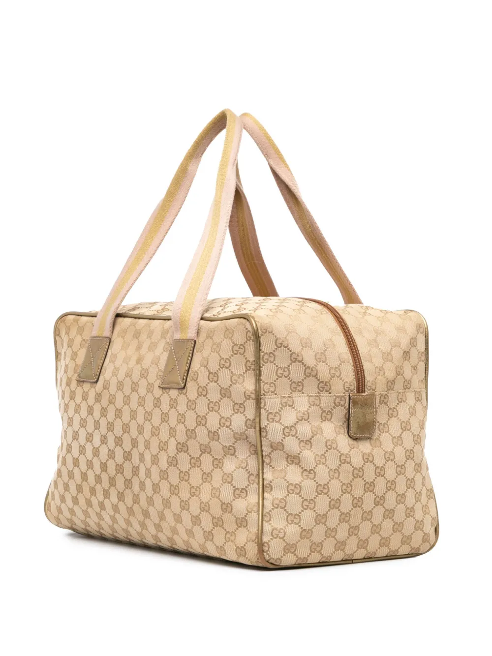 Gucci Pre-Owned 2016-2024 GG Canvas Web Duffle reistas - Bruin