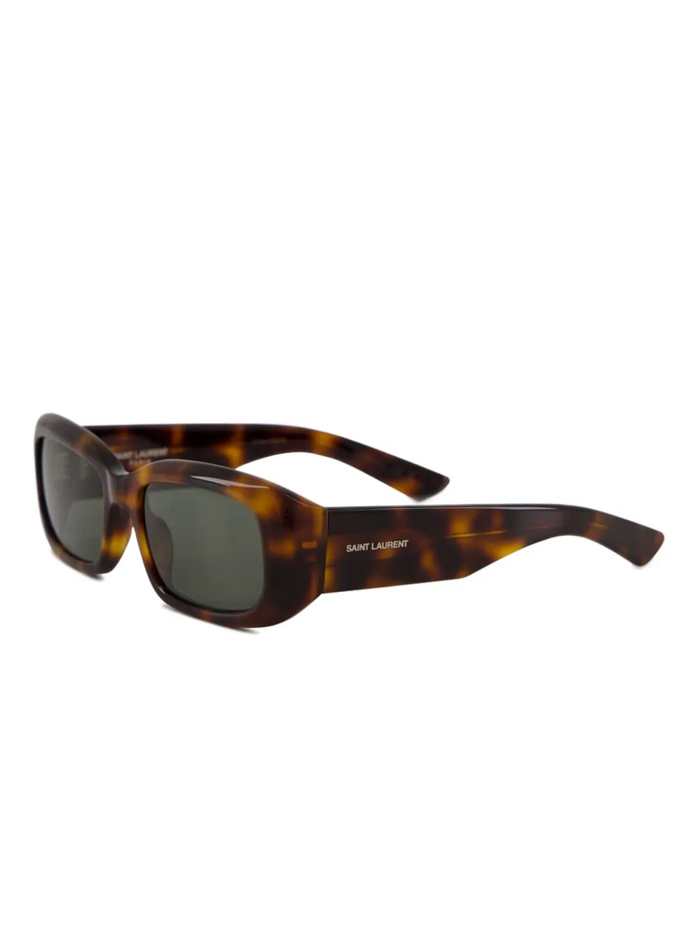 Saint Laurent Eyewear Zonnebril met rechthoekig montuur Bruin