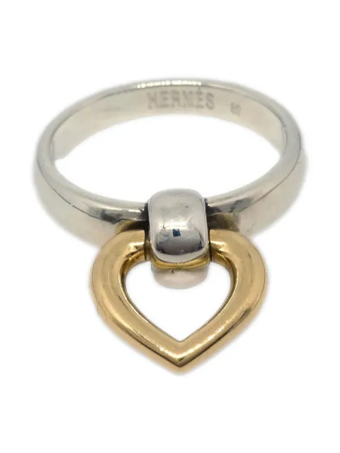 Hermès Pre-Owned 1990-2000s pre-owned sterling silver and 18kt yellow gold Heart Knock ring