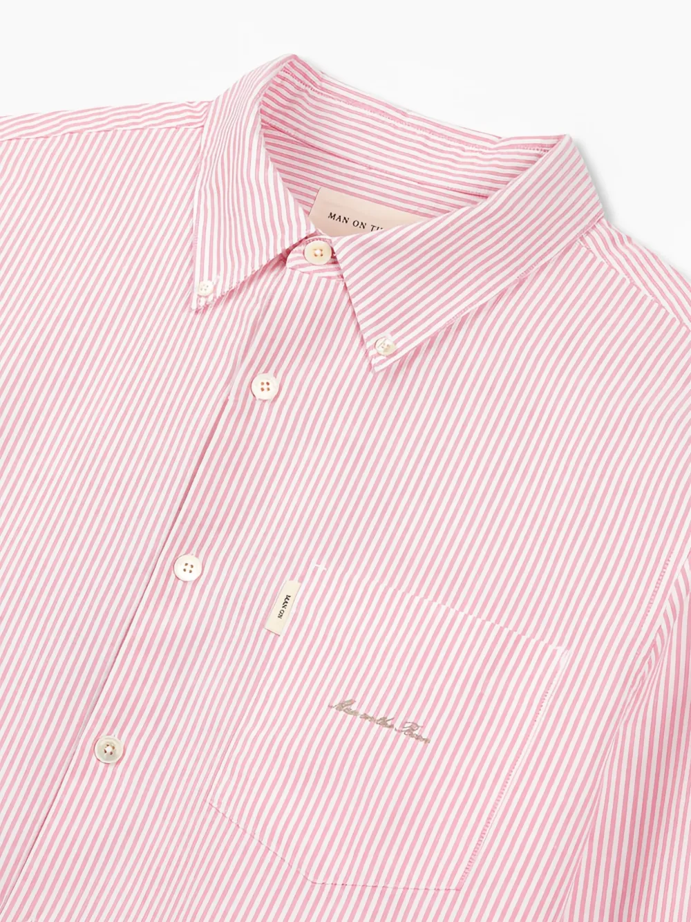 Man On The Boon. Gestreept overhemd Roze