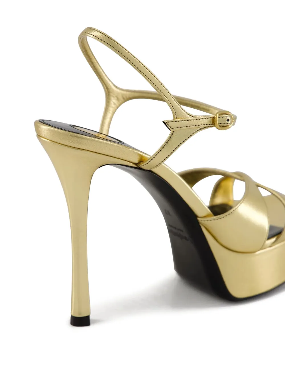 Saint Laurent 85mm Debbie leather sandals Gold