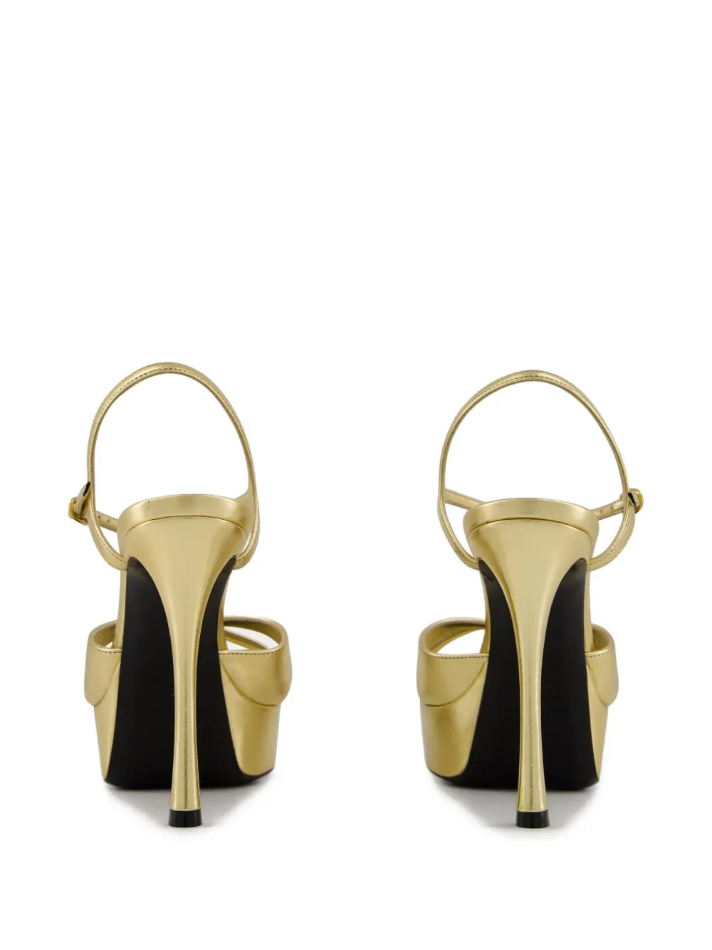 Saint Laurent 85mm Debbie leather sandals Gold