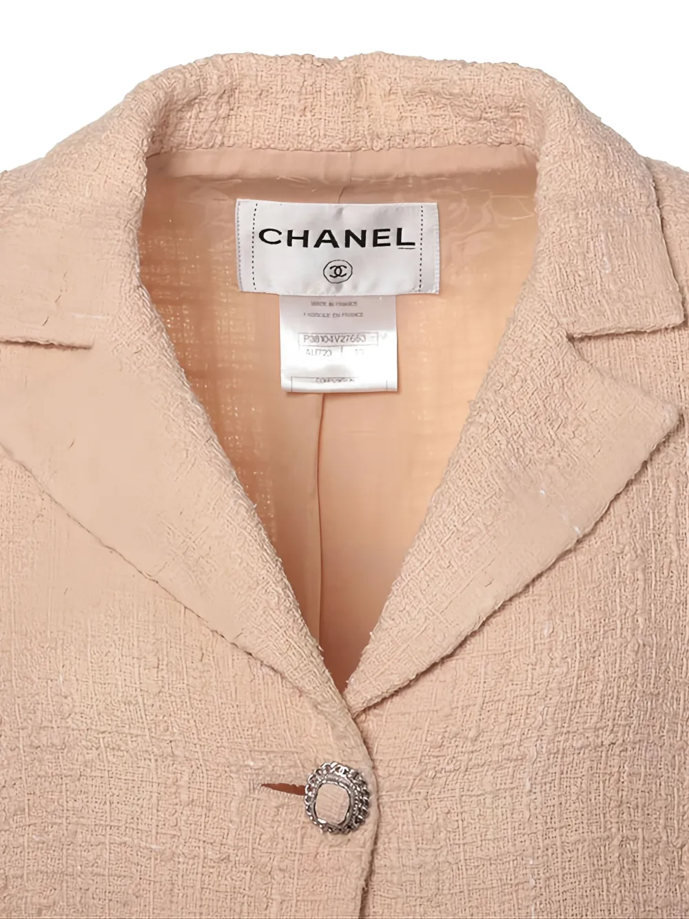 Pre-owned Chanel 2010-2020s Coco-button Jacket In Neutrals