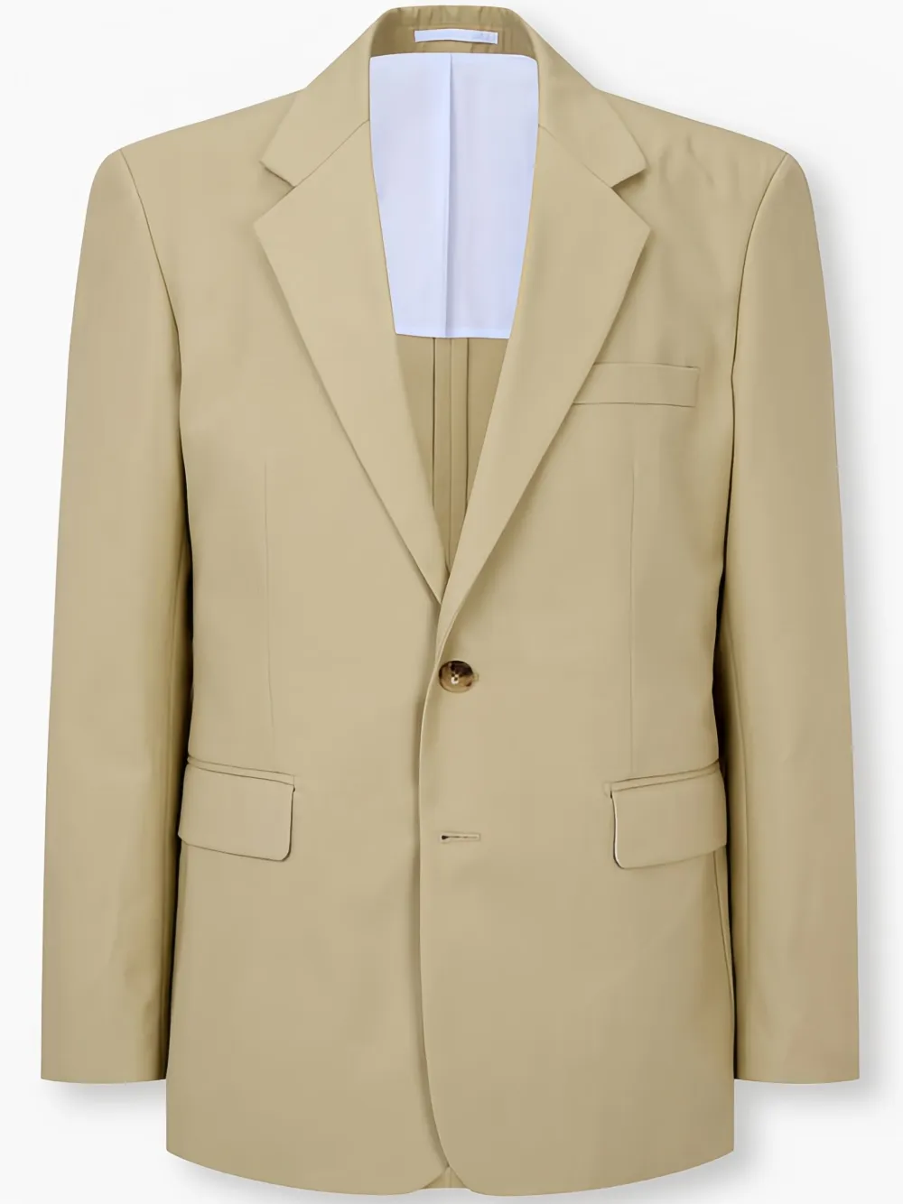 Man On The Boon. Essential Cotton Single-breasted Blazer In Neutrals