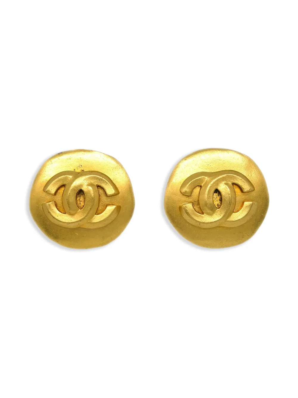 CHANEL Pre-Owned 1996 CC button clip-on earrings | Gold | Image 1