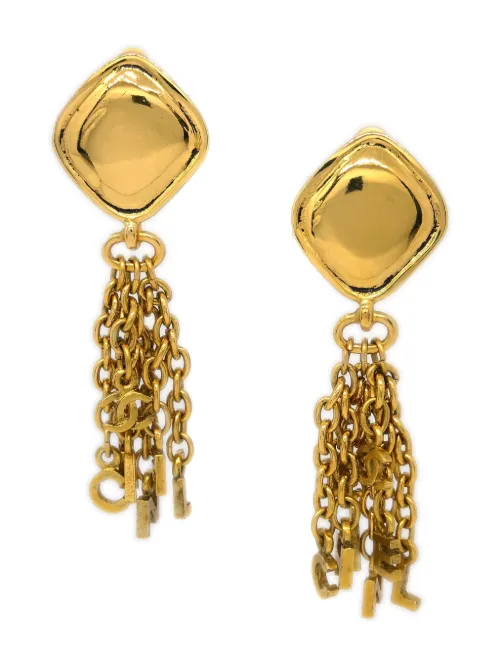 Boucles d'oreilles pendates à franges (années 1990-2000) - CHANEL Pre-Owned - Modalova