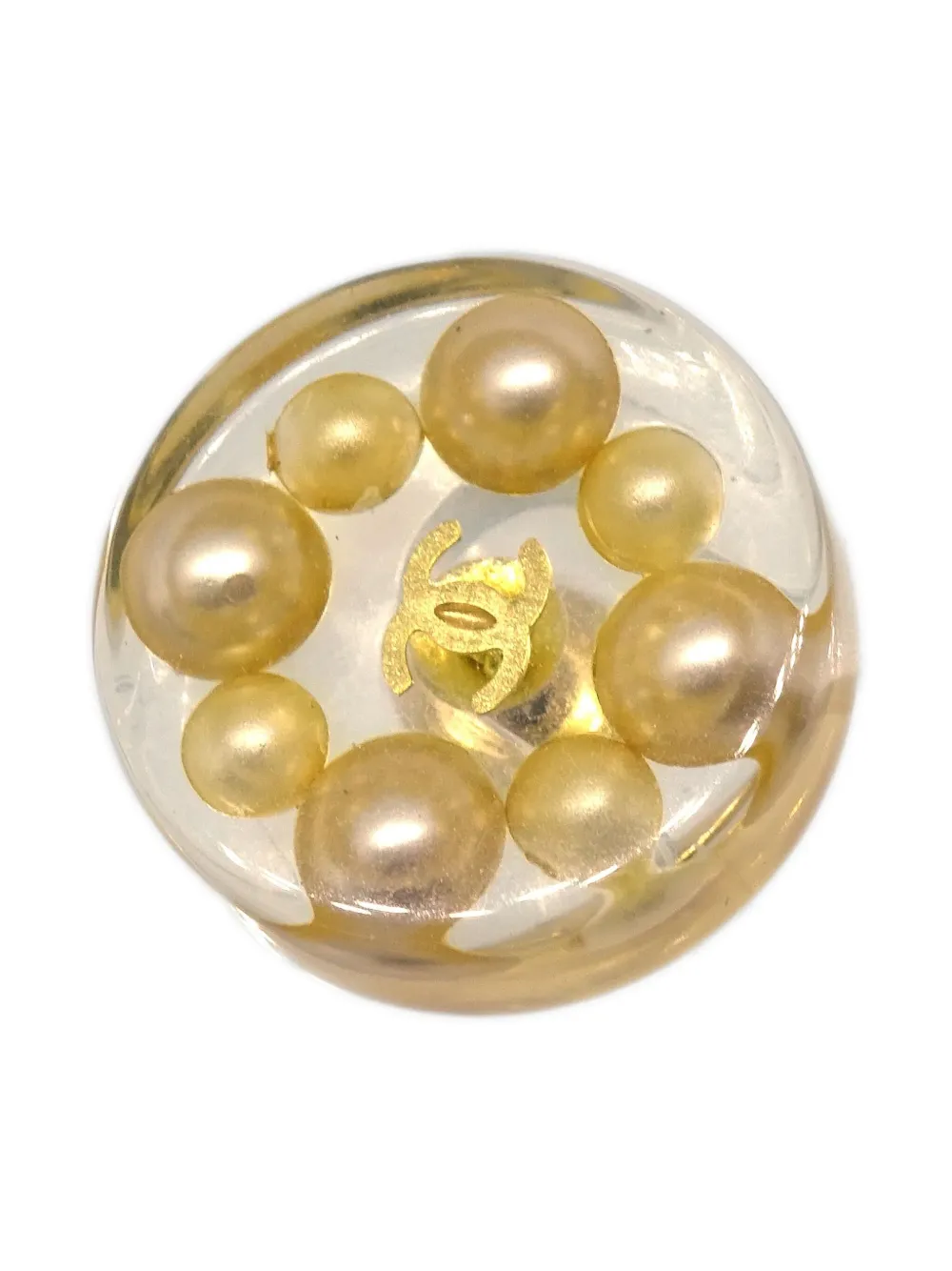 Pre-owned Chanel 1990-2000s Cc Button Earrings In Gold