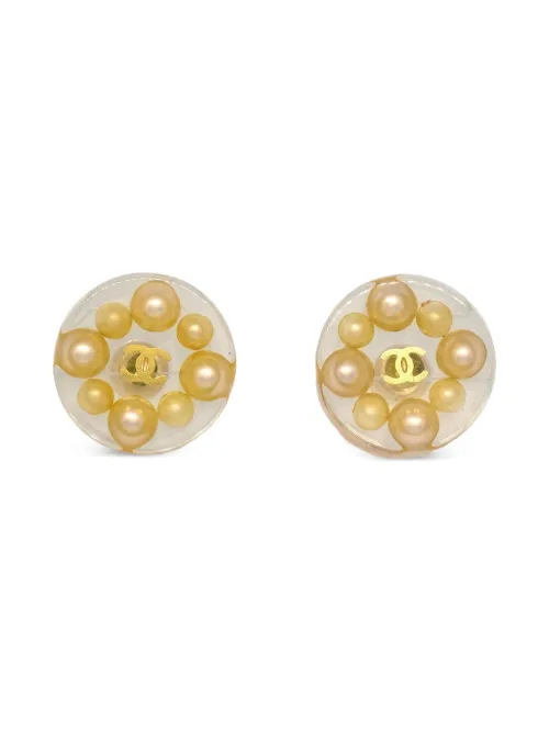 Boucles d'oreilles à logo CC (années 1990-2000) - CHANEL Pre-Owned - Modalova