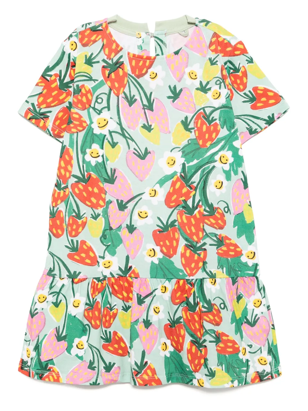 Stella McCartney Kids ストロベリープリント ワンピース - グリーン Stella McCartney Kids ストロベリープリント ワンピース - グリーン