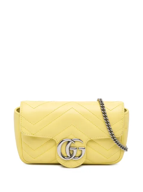 Gucci Pre-Owned 2016-2024 Super Mini Leather GG Marmont Matelasse crossbody bag