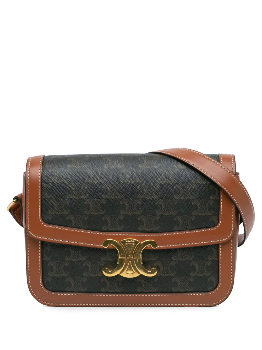 Céline Pre-Owned 2020 Classique Coated Canvas Triomphe crossbody bag | Brown | Image 1