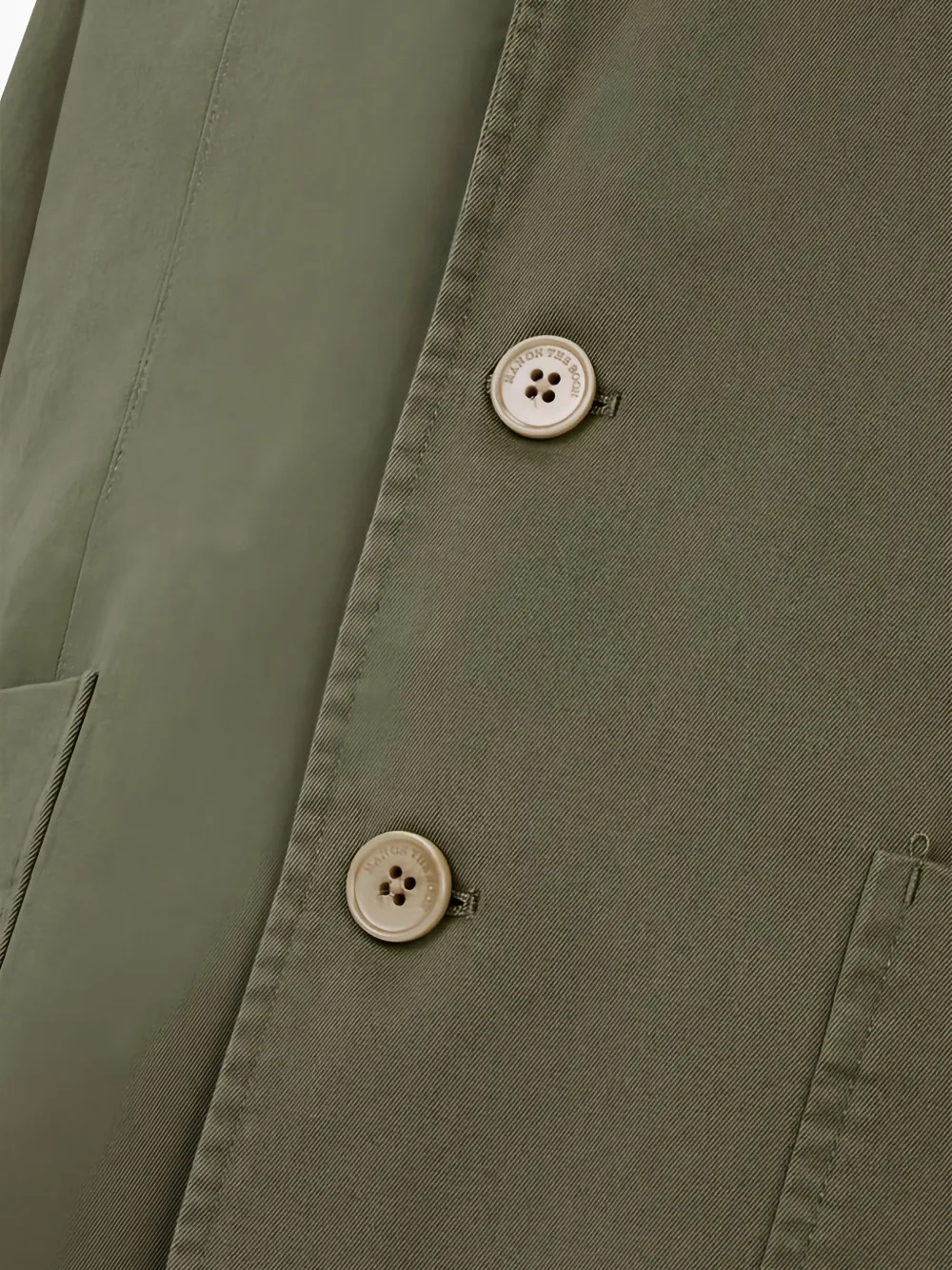 Man On The Boon. Katoenen blazer met enkele rij knopen Groen