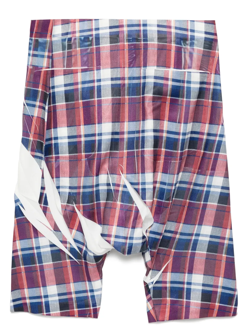 Comme Des Garçons Shirt Geruite twill shorts - Rood