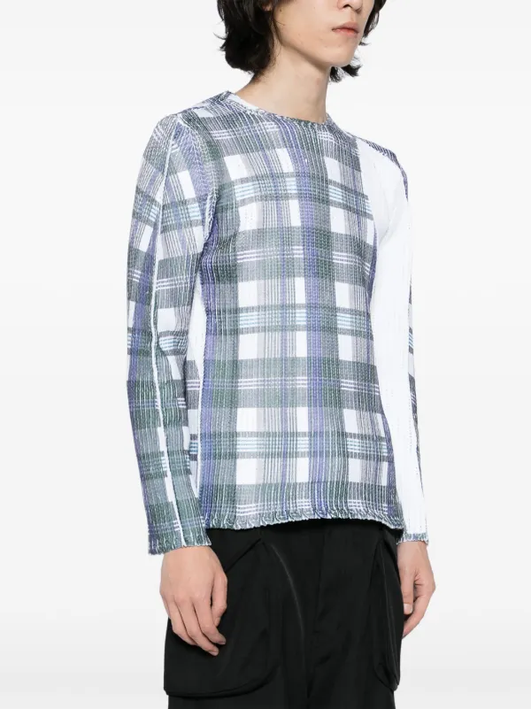 Comme Des Garçons Shirt Suéter Tejido Con Estampado Azul