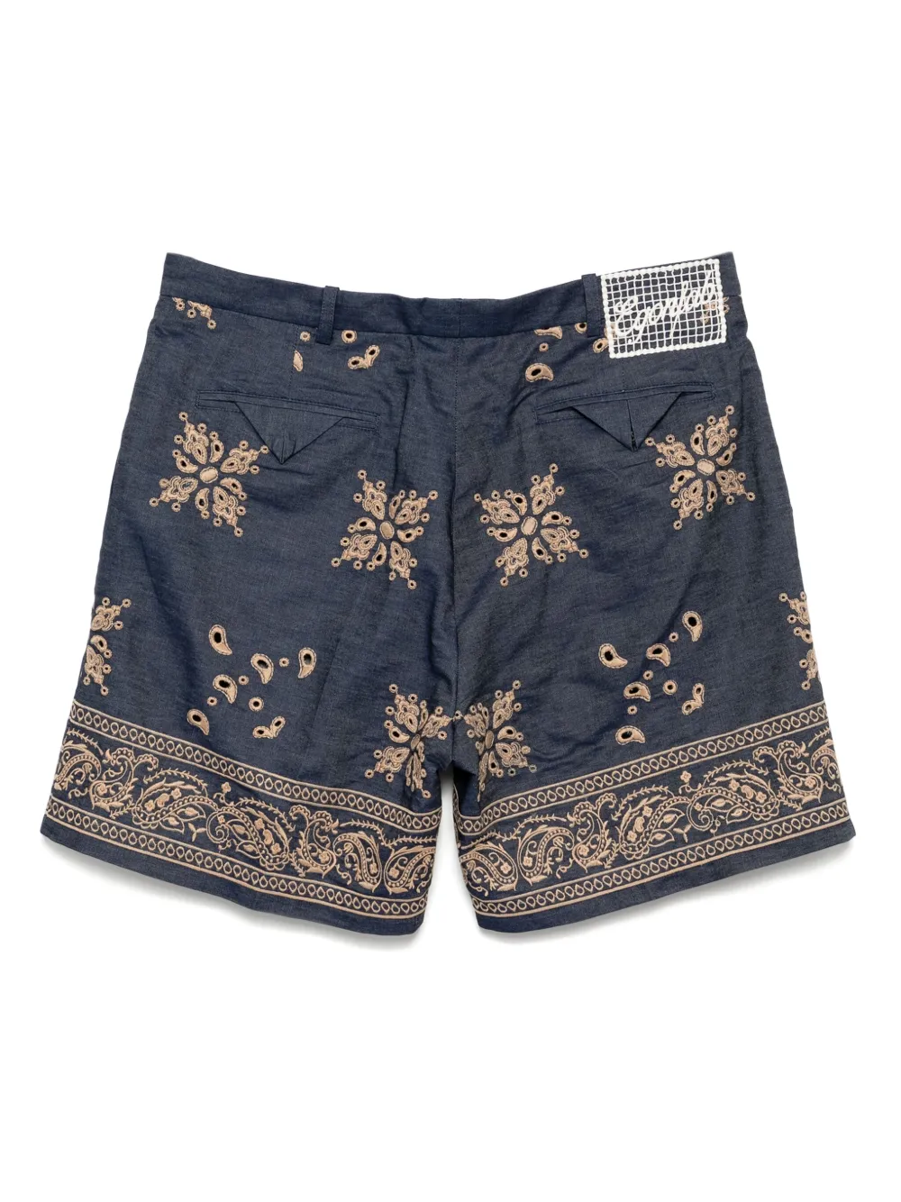 EGONlab. Kanten shorts met borduurwerk - Beige