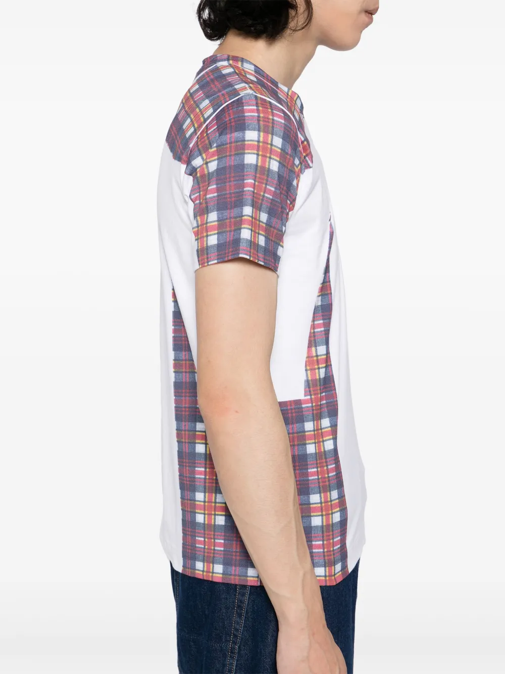 CDG Shirt Tartan Overprint Tシャツ Comme Des Garçons Shirt Tartan Overprint T-shirt | White