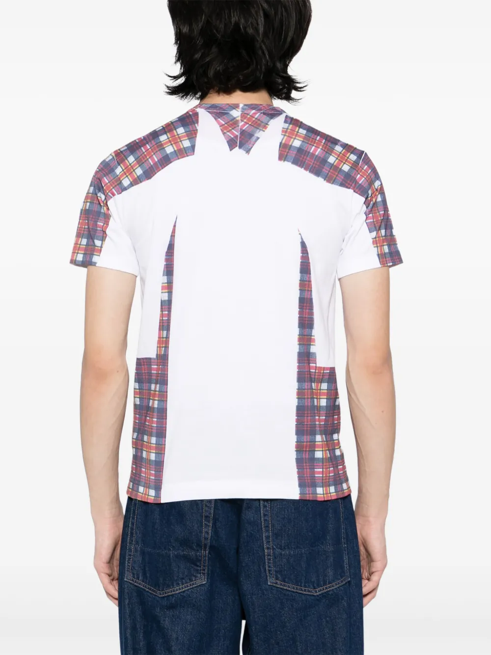 Comme Des Garçons Shirt Tartan Overprint T-shirt | White