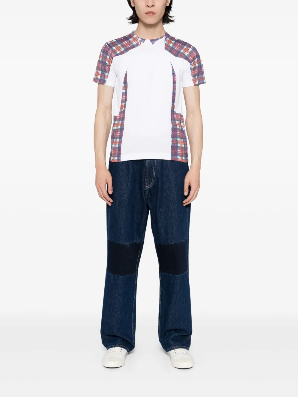 Comme Des Garçons Shirt T-shirt met tartan ruit - Wit