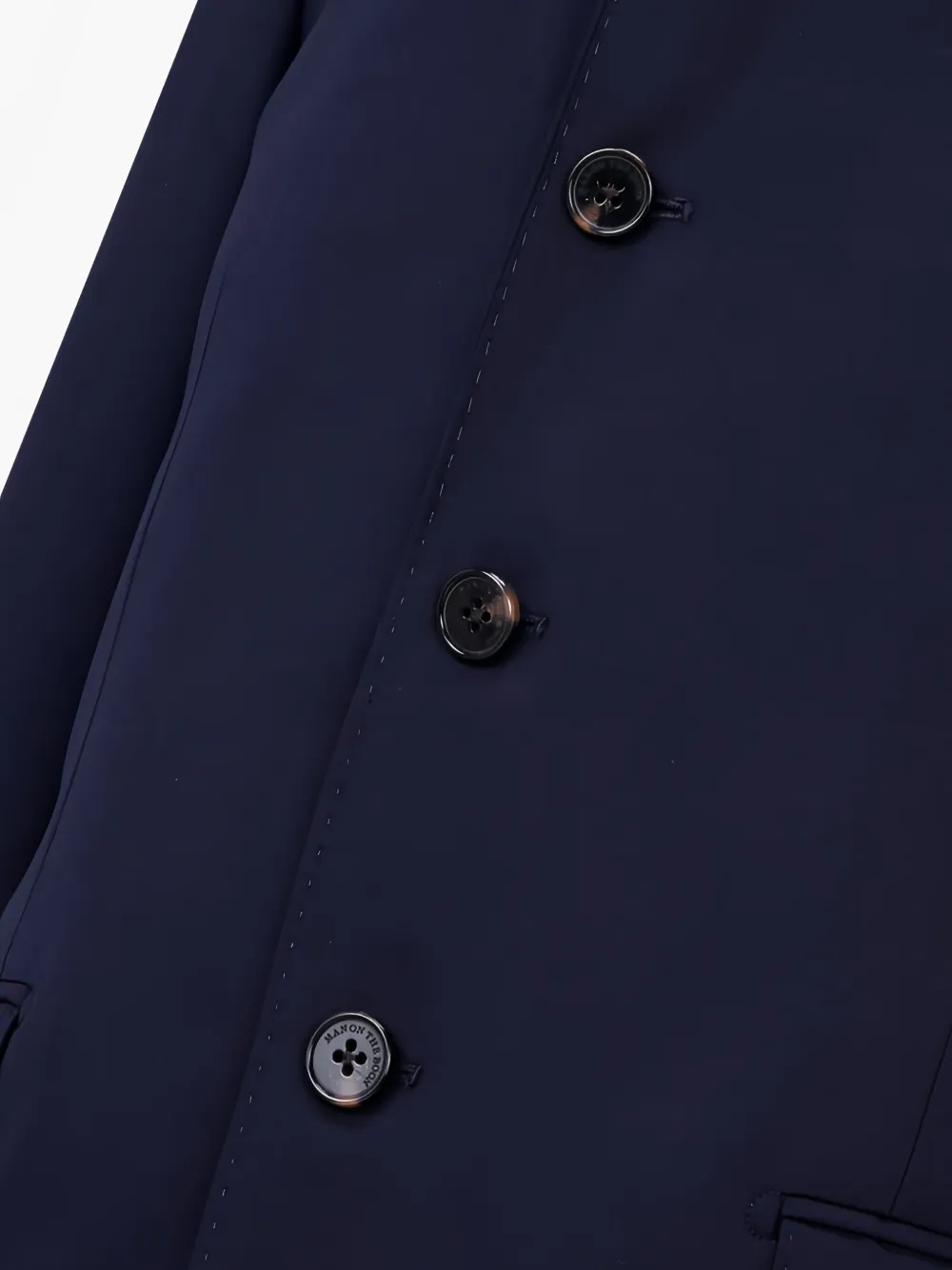 Man On The Boon. Wollen blazer met enkele rij knopen Blauw