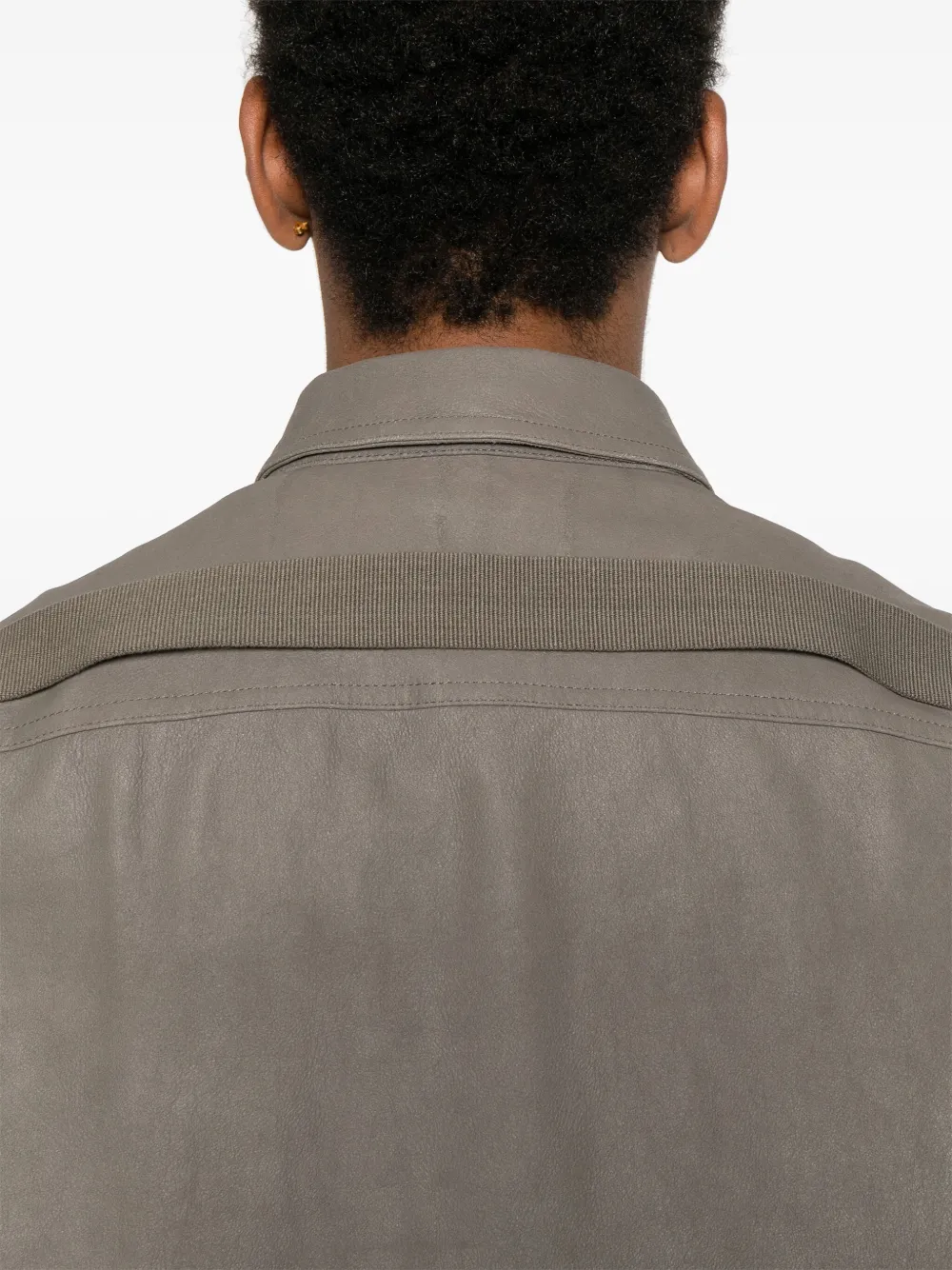 Rick Owens Leren shirtjack Grijs