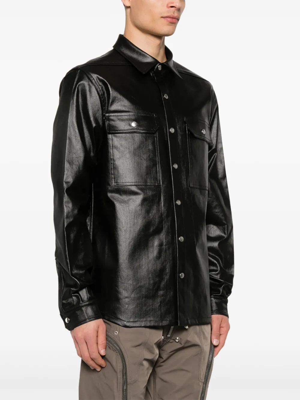 Rick Owens Gecoat shirtjack Zwart