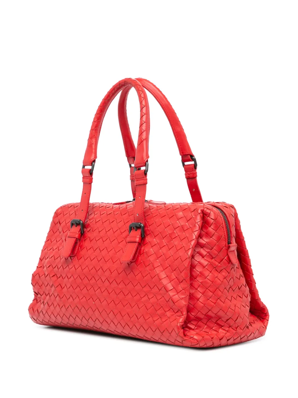 Bottega Veneta Pre-Owned 2012-2024 Nappa Intrecciato Boston tas - Rood