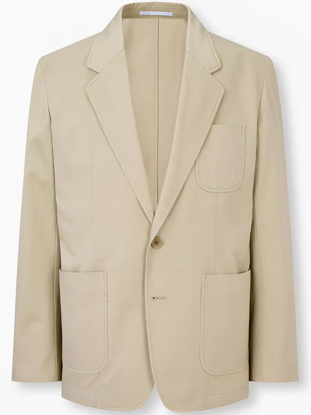 Man On The Boon. Cotton Single-breasted Blazer In Neutrals