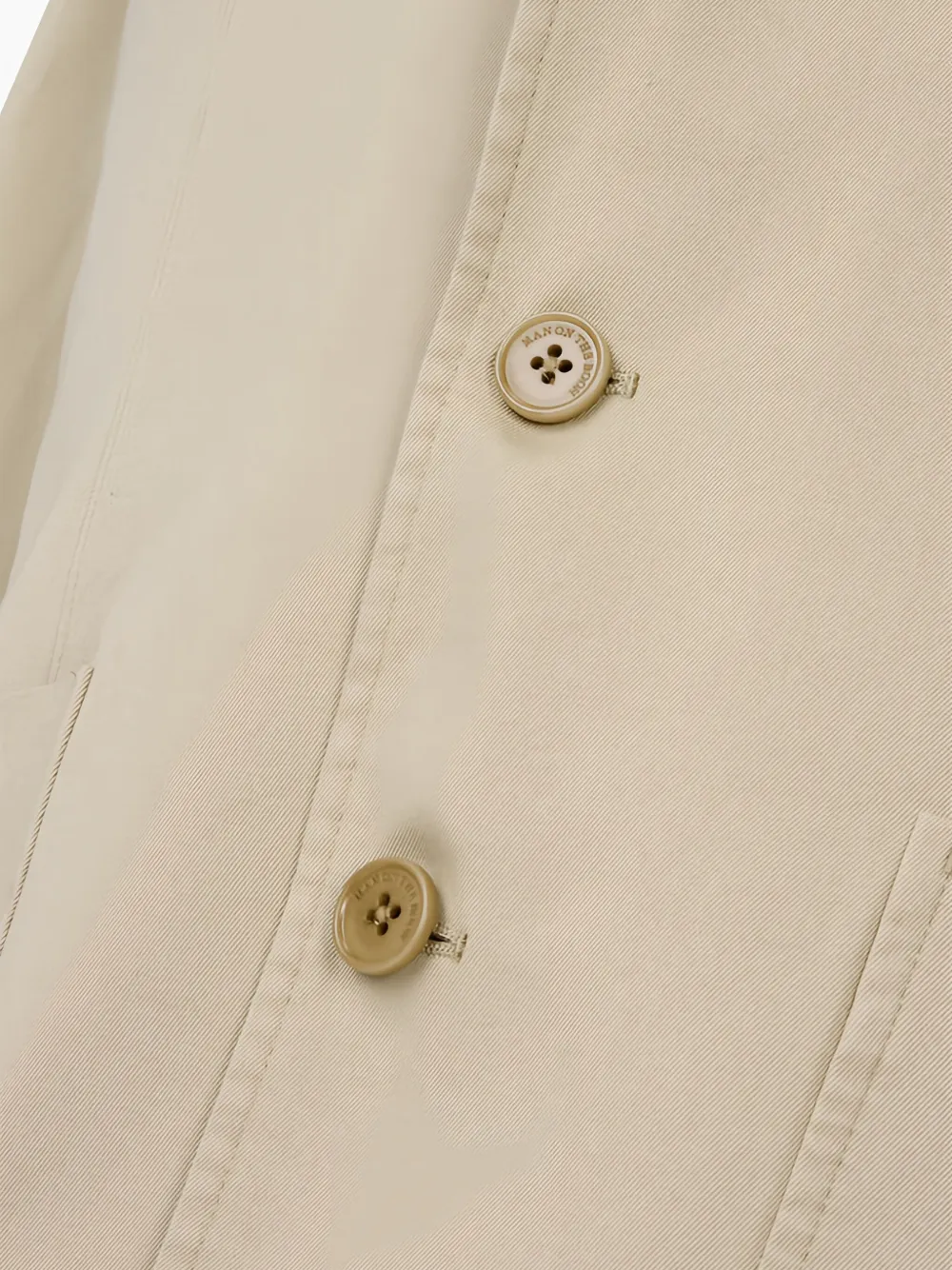 Man On The Boon. Katoenen blazer met enkele rij knopen Beige