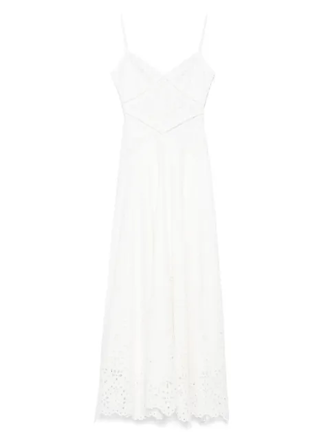 Self-Portrait embroidered cotton maxi dress