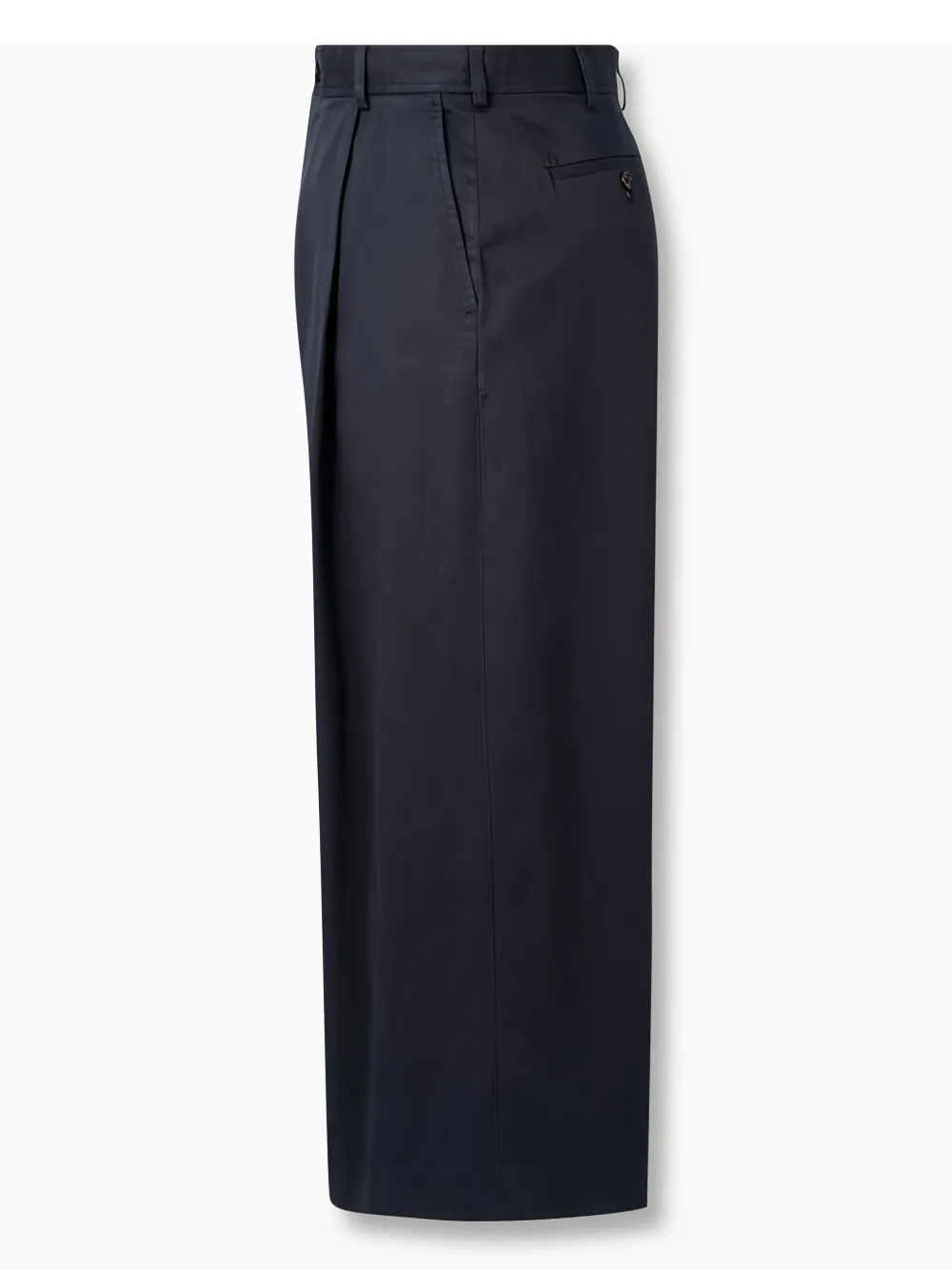 Man On The Boon. Broek met wijde pijpen en geplooid detail Blauw