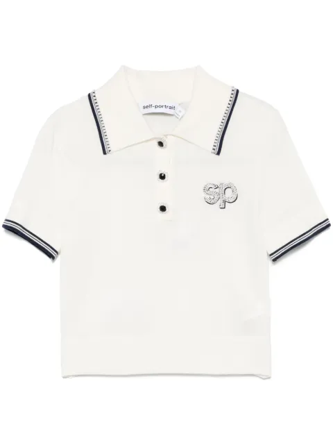Self-Portrait SP-patch polo top 