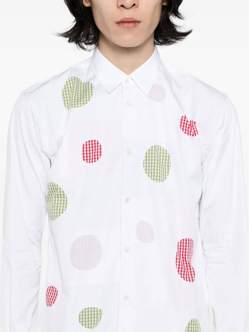 Comme Des Garçons Shirt Overhemd met gingham-patch Wit
