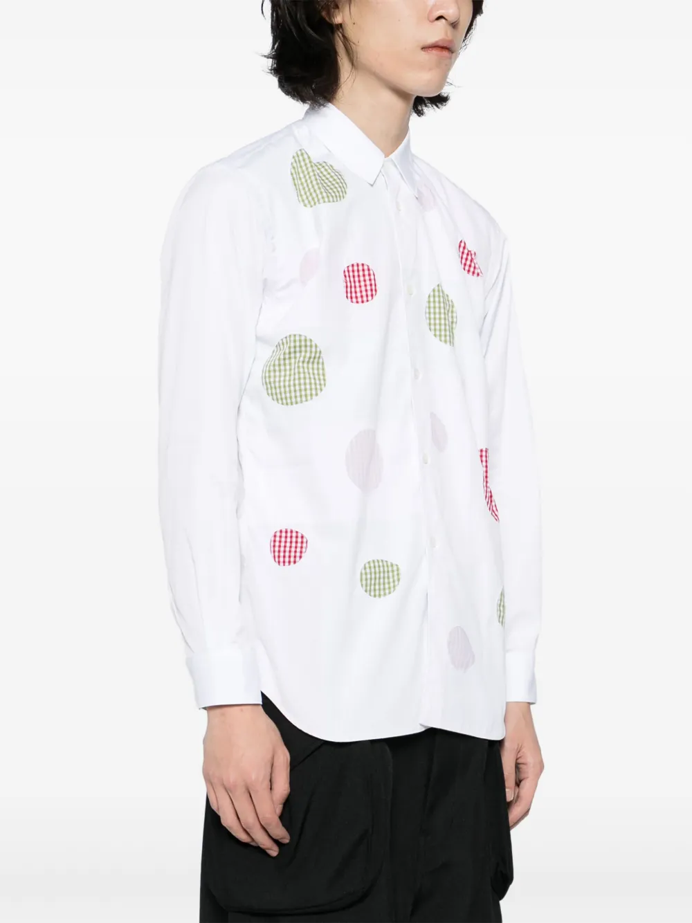 Comme Des Garçons Shirt Overhemd met gingham-patch Wit