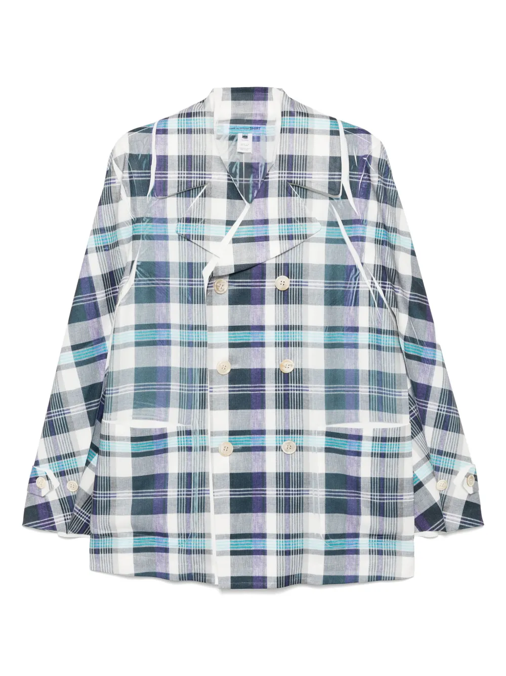 Comme Des Garçons Shirt checked double-breasted button blazer | Image 1