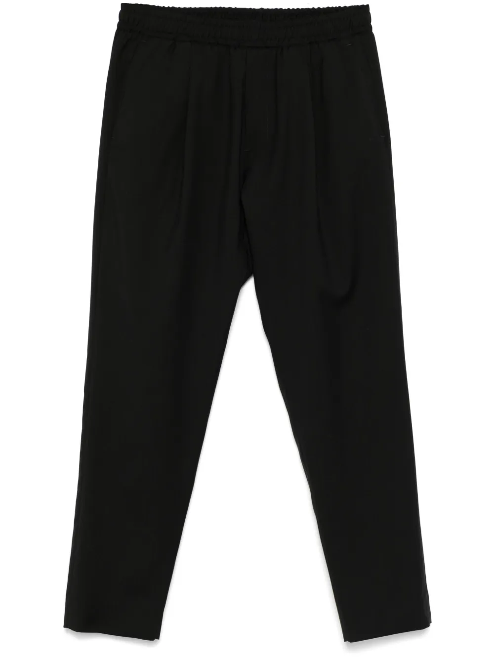 virgin-wool tapered-leg trousers