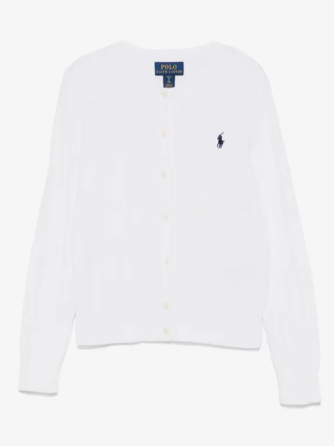 POLO RALPH LAUREN KIDS cárdigan tejido de ochos con logo bordado