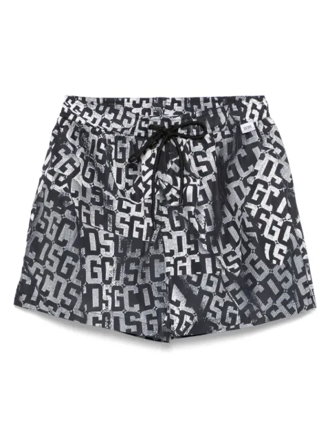 GCDS shorts de playa con logo estampado